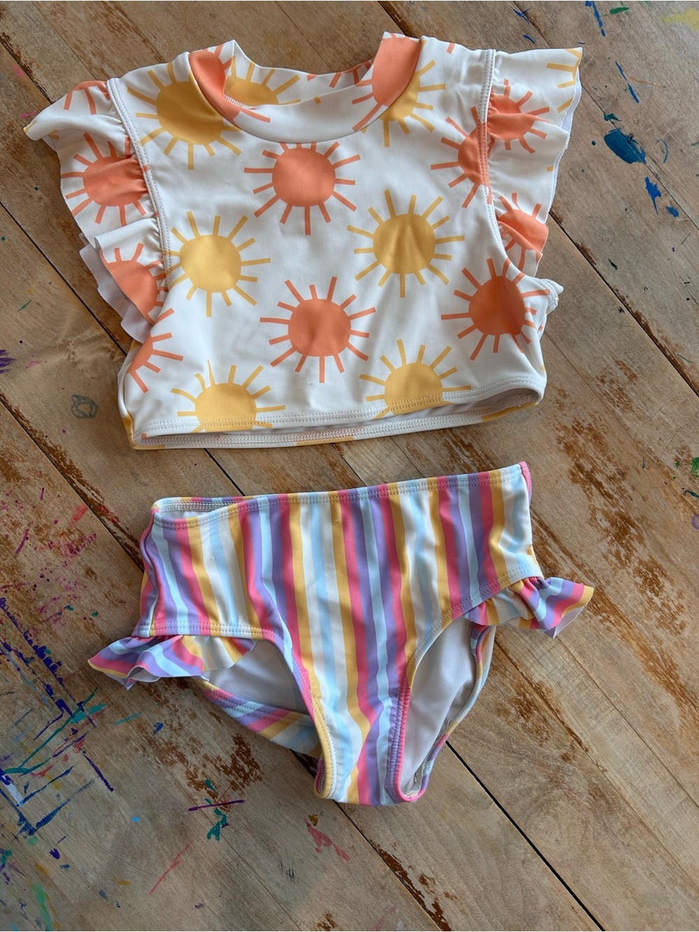 Tucker and Tate Girls 2 Piece Swimsuit with Ruffles